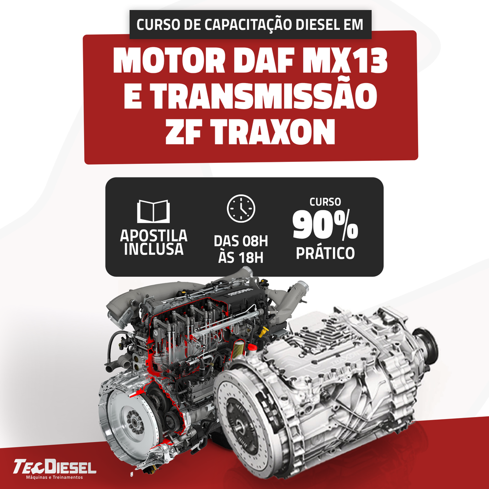 MOTOR DAF MX13 E TRANSMISSÃO ZF TRAXON